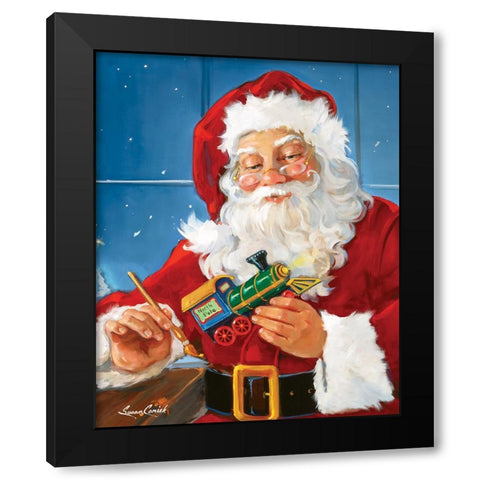 Santas Toys Black Modern Wood Framed Art Print with Double Matting by Comish, Susan