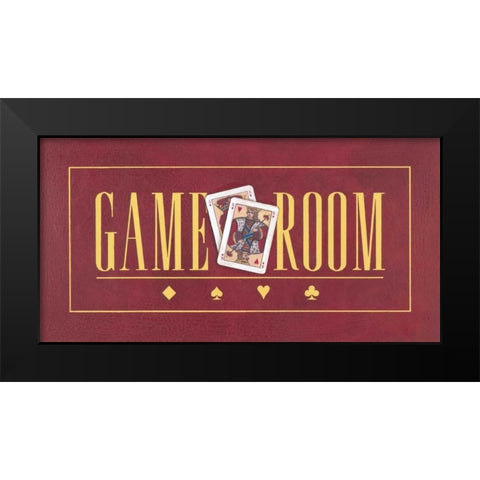 Game Room Black Modern Wood Framed Art Print by Marrott, Stephanie