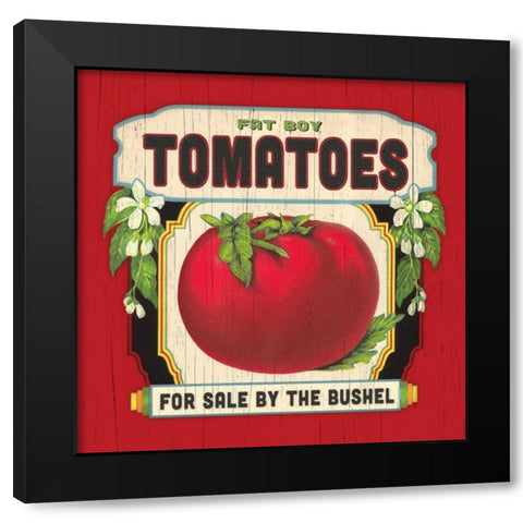Tomato Label Black Modern Wood Framed Art Print by Marrott, Stephanie