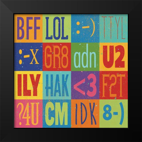 Text Talk Black Modern Wood Framed Art Print by Marrott, Stephanie