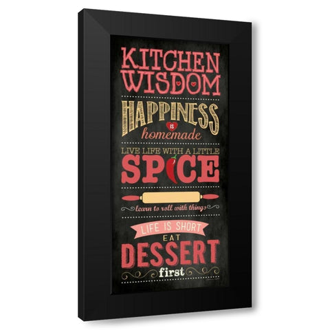 Kitchen Wisdom - Black Black Modern Wood Framed Art Print with Double Matting by Marrott, Stephanie