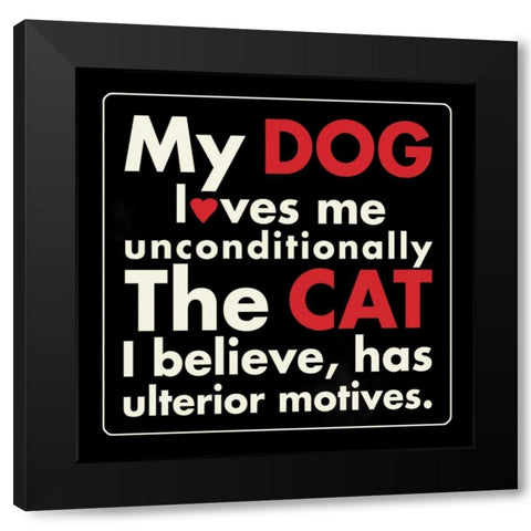 Dog Love Black Modern Wood Framed Art Print with Double Matting by Marrott, Stephanie