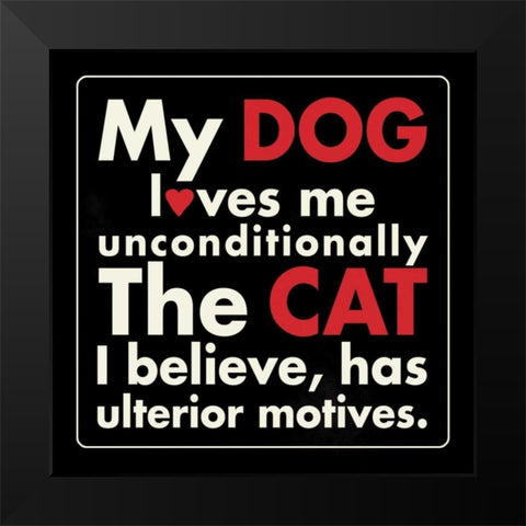 Dog Love Black Modern Wood Framed Art Print by Marrott, Stephanie