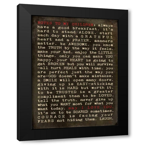Notes III Black Modern Wood Framed Art Print with Double Matting by Marrott, Stephanie