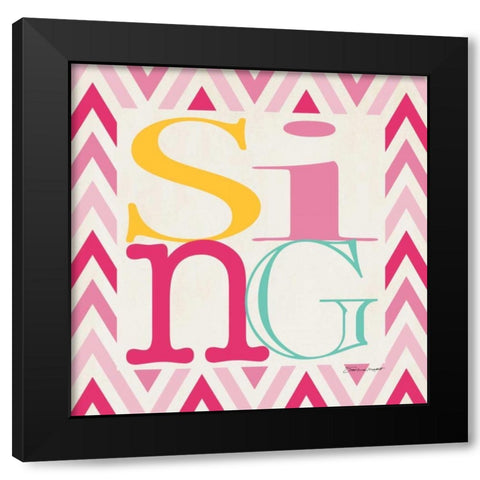 Playroom Sing I Black Modern Wood Framed Art Print with Double Matting by Marrott, Stephanie