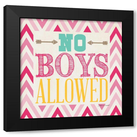 Playroom No Boys I Black Modern Wood Framed Art Print with Double Matting by Marrott, Stephanie