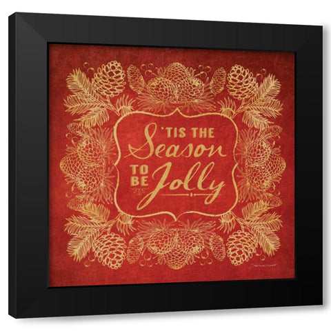 Tis the Season Black Modern Wood Framed Art Print with Double Matting by Marrott, Stephanie