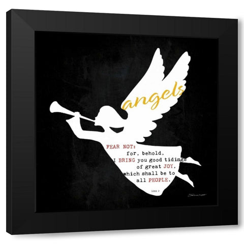 Fear Not Black Modern Wood Framed Art Print by Marrott, Stephanie