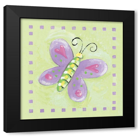 Flutterby Black Modern Wood Framed Art Print by Marrott, Stephanie