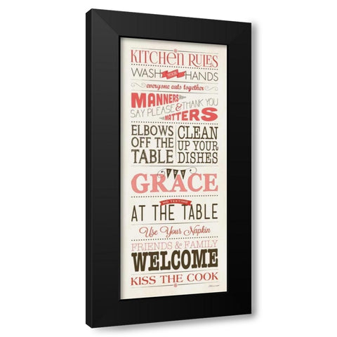Kitchen Rules Black Modern Wood Framed Art Print by Marrott, Stephanie