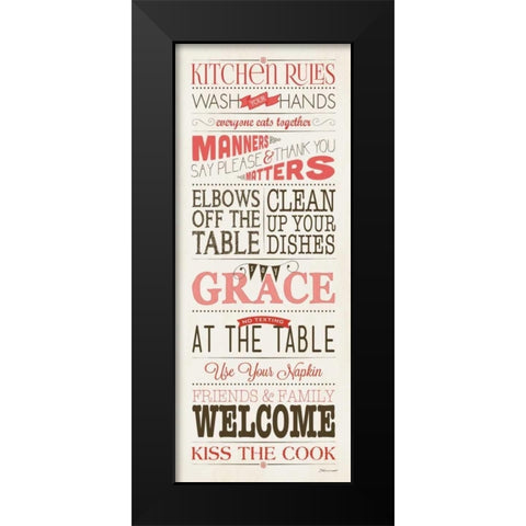 Kitchen Rules Black Modern Wood Framed Art Print by Marrott, Stephanie