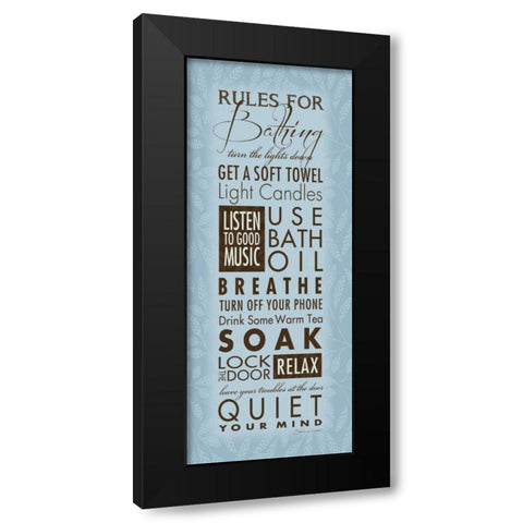 Rules For Bathing Black Modern Wood Framed Art Print by Marrott, Stephanie