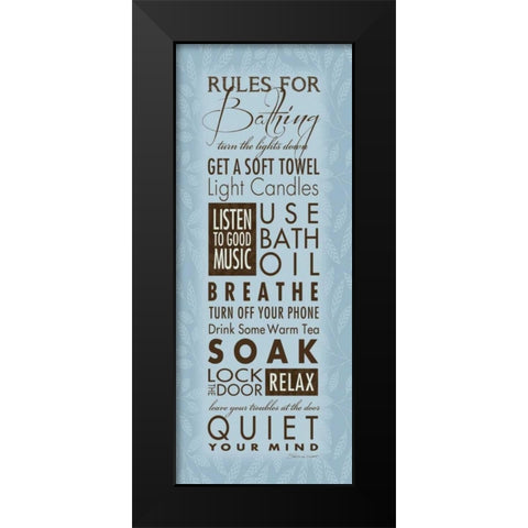 Rules For Bathing Black Modern Wood Framed Art Print by Marrott, Stephanie