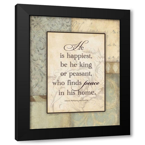 He Is Happiest Black Modern Wood Framed Art Print by Marrott, Stephanie