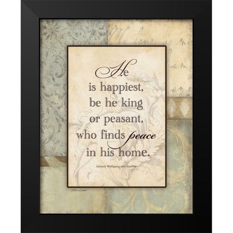 He Is Happiest Black Modern Wood Framed Art Print by Marrott, Stephanie