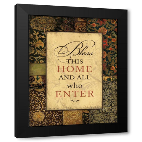 Bless This Home Black Modern Wood Framed Art Print with Double Matting by Marrott, Stephanie