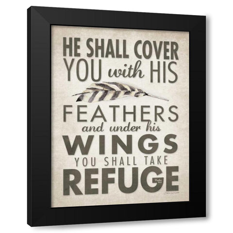 Take Refuge Black Modern Wood Framed Art Print with Double Matting by Marrott, Stephanie