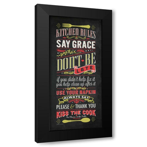 Kitchen Rules Black Modern Wood Framed Art Print by Marrott, Stephanie