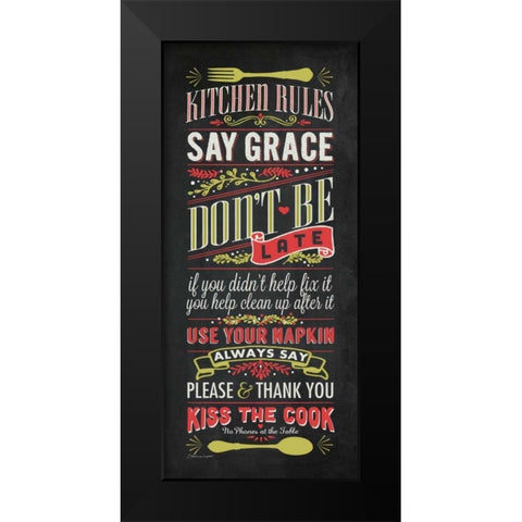 Kitchen Rules Black Modern Wood Framed Art Print by Marrott, Stephanie