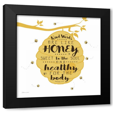 Kind Words Black Modern Wood Framed Art Print with Double Matting by Marrott, Stephanie