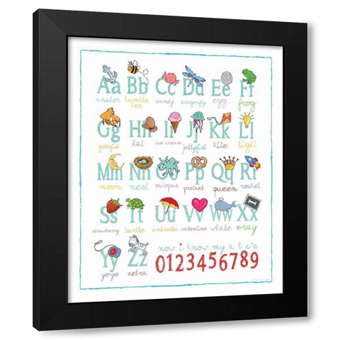 Alphabet On White Black Modern Wood Framed Art Print with Double Matting by Marrott, Stephanie