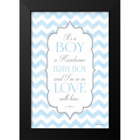 Baby Boy Black Modern Wood Framed Art Print by Marrott, Stephanie