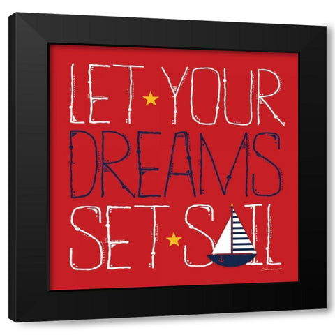 Set Sail Black Modern Wood Framed Art Print by Marrott, Stephanie