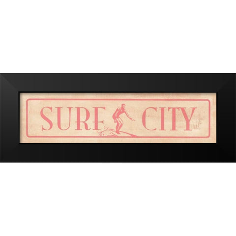 Surf City Black Modern Wood Framed Art Print by Marrott, Stephanie