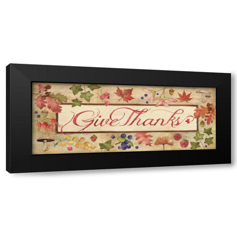Give Thanks Black Modern Wood Framed Art Print with Double Matting by Marrott, Stephanie