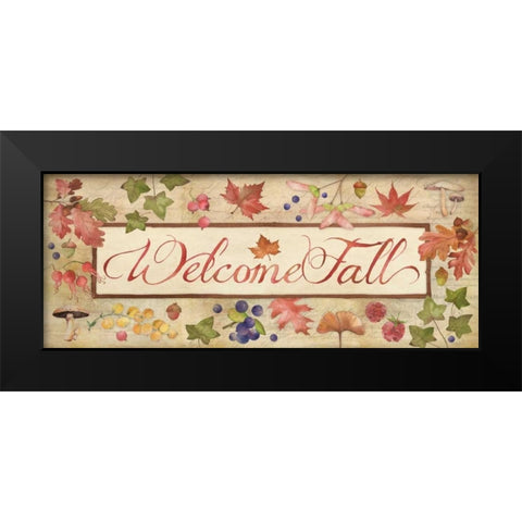 Welcome Fall Black Modern Wood Framed Art Print by Marrott, Stephanie