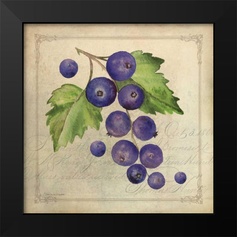 Blueberry Collage Black Modern Wood Framed Art Print by Marrott, Stephanie
