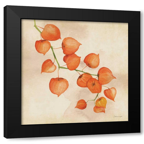 Lanterns In Fall Black Modern Wood Framed Art Print with Double Matting by Marrott, Stephanie