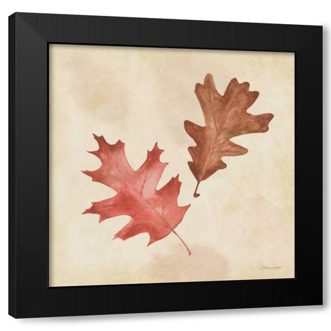 Leaves In Fall Black Modern Wood Framed Art Print with Double Matting by Marrott, Stephanie
