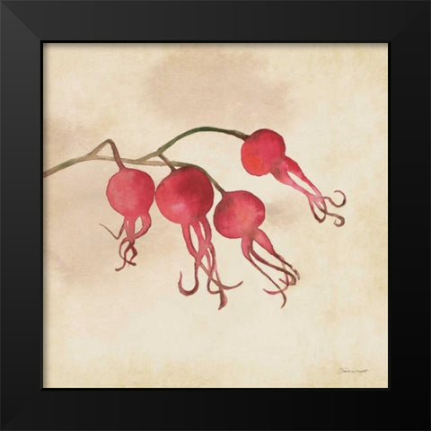 Rose Hips In Fall Black Modern Wood Framed Art Print by Marrott, Stephanie