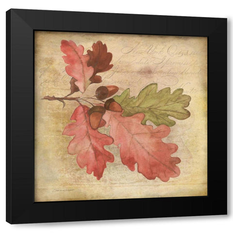 Oak Leaf 1 Black Modern Wood Framed Art Print by Marrott, Stephanie