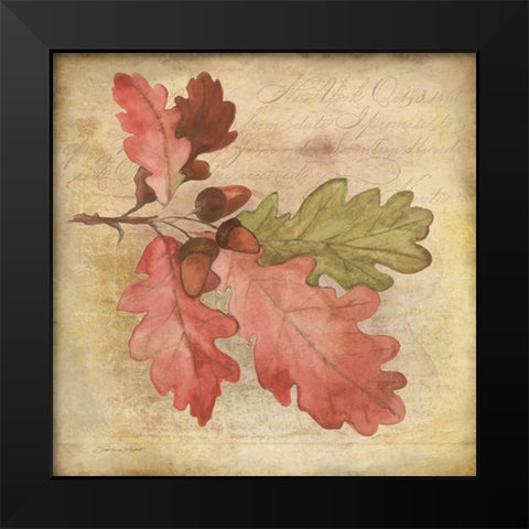 Oak Leaf 1 Black Modern Wood Framed Art Print by Marrott, Stephanie
