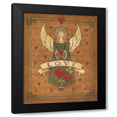 Angel Love Black Modern Wood Framed Art Print with Double Matting by Marrott, Stephanie