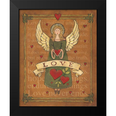 Angel Love Black Modern Wood Framed Art Print by Marrott, Stephanie