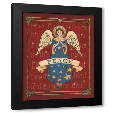 Peace Angel Black Modern Wood Framed Art Print with Double Matting by Marrott, Stephanie