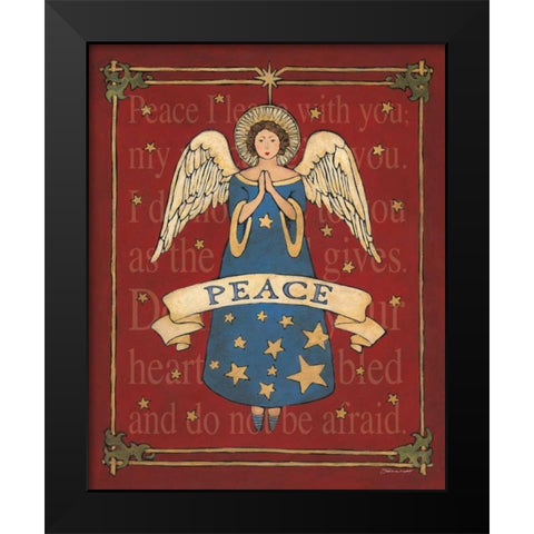 Peace Angel Black Modern Wood Framed Art Print by Marrott, Stephanie