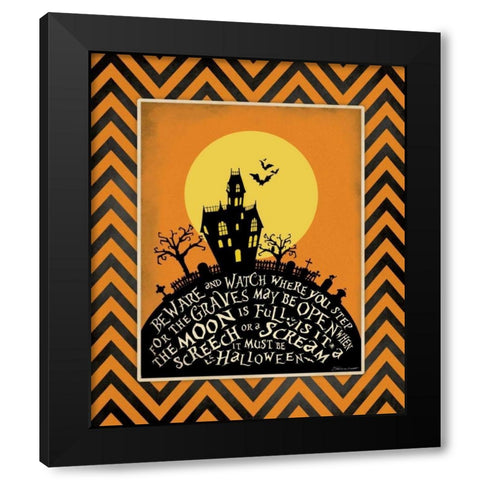 Beware Black Modern Wood Framed Art Print with Double Matting by Marrott, Stephanie