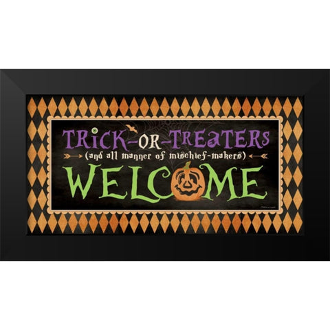 Welcome Black Modern Wood Framed Art Print by Marrott, Stephanie