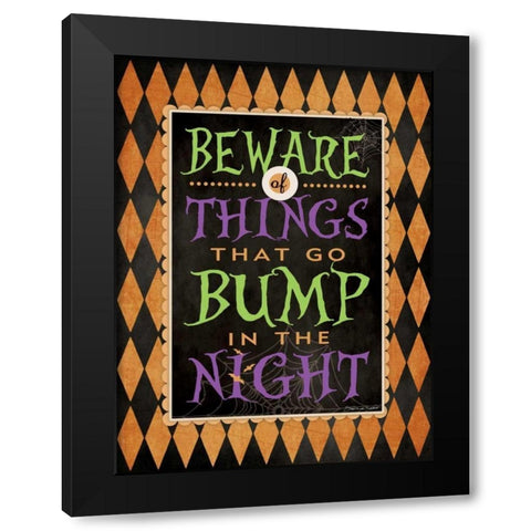 Beware Black Modern Wood Framed Art Print with Double Matting by Marrott, Stephanie