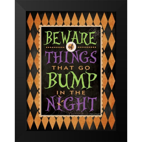 Beware Black Modern Wood Framed Art Print by Marrott, Stephanie