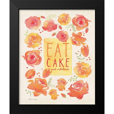 Eat Cake Black Modern Wood Framed Art Print by Marrott, Stephanie
