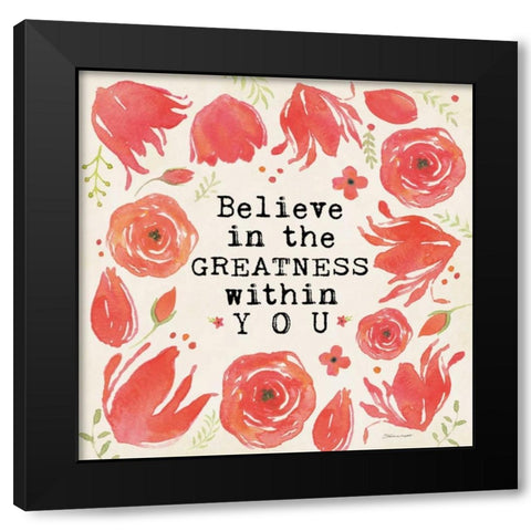 Greatness Black Modern Wood Framed Art Print by Marrott, Stephanie