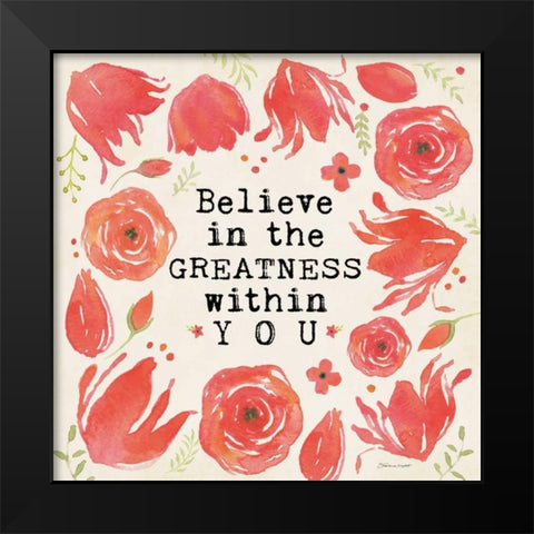 Greatness Black Modern Wood Framed Art Print by Marrott, Stephanie