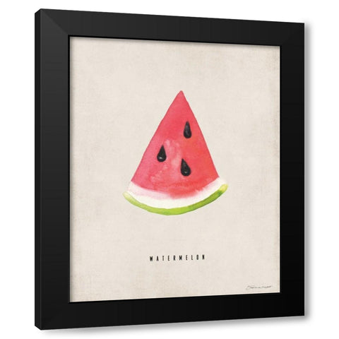 Watermelon Black Modern Wood Framed Art Print by Marrott, Stephanie