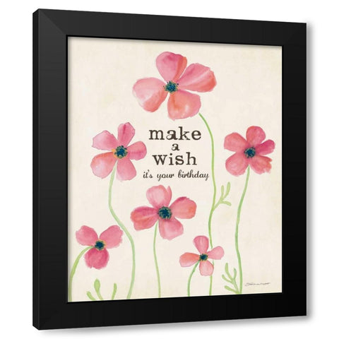 A Wish II Black Modern Wood Framed Art Print with Double Matting by Marrott, Stephanie