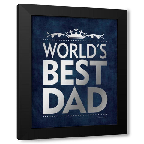Best Dad Silver Black Modern Wood Framed Art Print by Marrott, Stephanie